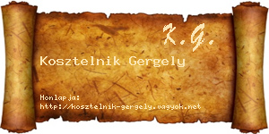 Kosztelnik Gergely névjegykártya