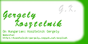 gergely kosztelnik business card